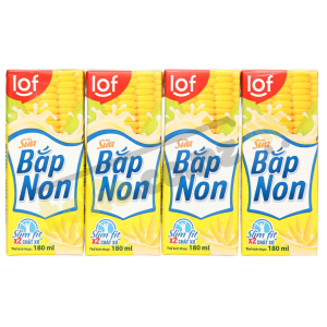 Lốc 4 hộp sữa bắp non LOF hộp 180ml