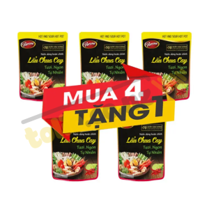 [Mua 4 tặng 1] Set 5 gói xốt lẩu chua cay Barona gói 180g