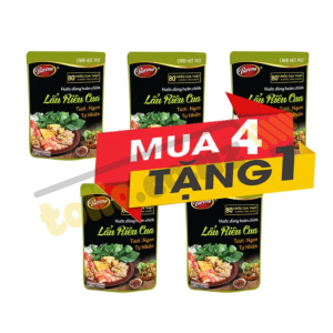 [Mua 4 tặng 1] Set 5 gói xốt lẩu riêu cua Barona 200g