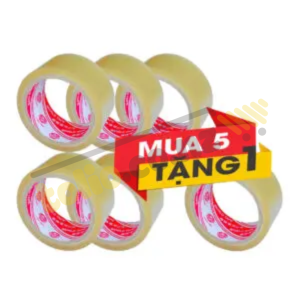 [Mua 5 tặng 1] Lốc 6 cuộn băng keo trong dán thùng