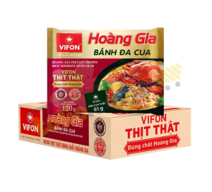 Thùng 18 gói bánh đa cua Vifon Hoàng Gia 120g (có gói riêu cua thật)