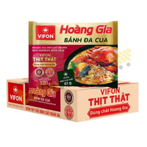 Thùng 18 gói bánh đa cua Vifon Hoàng Gia 120g (có gói riêu cua thật)