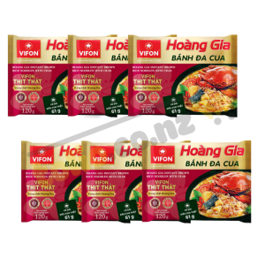 Set 6 gói bánh đa cua Vifon Hoàng Gia 120g (có gói riêu cua thật)