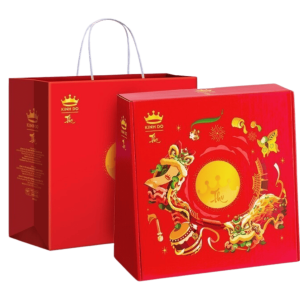 Hộp đựng 4 bánh trung thu Kinh Đô (kèm túi giấy)
