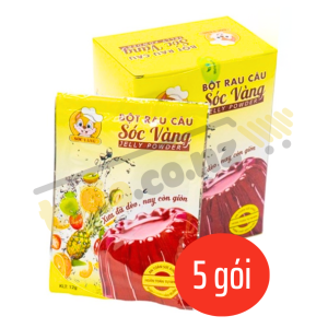 Set 5 gói bột rau câu dẻo Sóc Vàng gói 12g