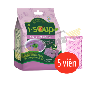 Túi 5 viên canh ăn liền iSoup: canh khoai mỡ chay 11g