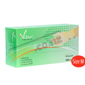 Găng tay y tế không bột VGlove size M hộp 100 cái (50 cặp)