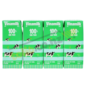 Lốc 4 hộp sữa tươi tiệt trùng có đường Vinamilk 180ml