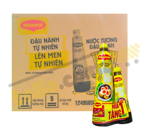Thùng combo nước tương đậu nành Maggi dịu nhẹ 12 chai 700ml và 12 chai 200ml