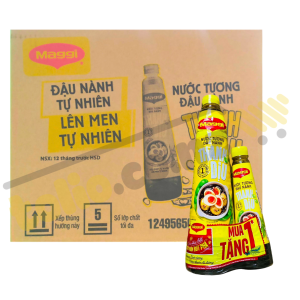 Thùng combo nước tương đậu nành Maggi dịu nhẹ 12 chai 700ml và 12 chai 200ml