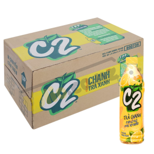 Thùng 24 chai Trà xanh C2 hương chanh chai 455ml
