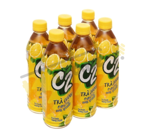 Lốc 6 chai Trà xanh C2 hương chanh chai 455ml