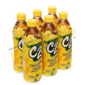 Lốc 6 chai Trà xanh C2 hương chanh chai 455ml